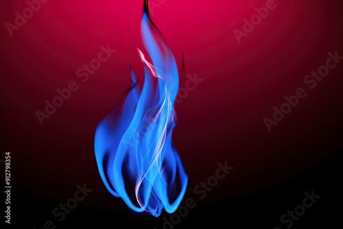 Abstract Blue Flame on Black. 