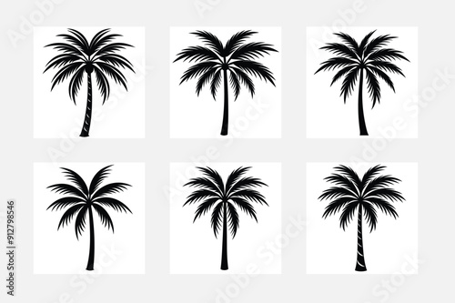 Wallpaper Mural Elegant Palm Tree Silhouette Art Set for Your Decor
 Torontodigital.ca