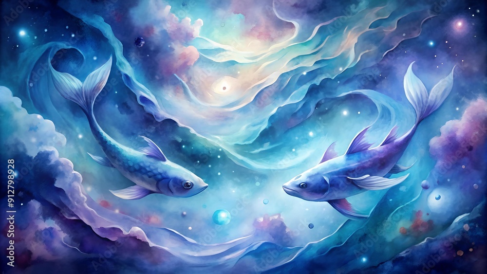 Ephemeral Dreams: A Watercolor Symphony of Pisces AI Generated Ephemeral Dreams: A Watercolor Symphony of Pisces AI Generated