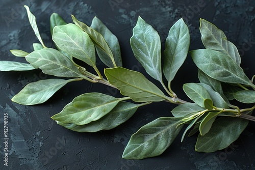 olive tree branch on a blac...