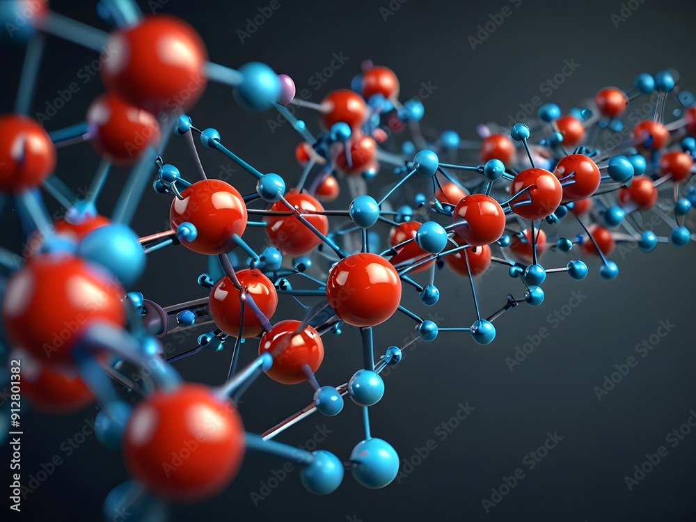 3D Illustration of Science Background with Futuristic Sci-Fi Colors, Featuring Intricate Molecule and Atom Models, Perfect for Scientific, Educational, and Tech-Themed Projects 3D Illustration of Science Background with Futuristic Sci-Fi Colors, Featuring Intricate Molecule and Atom Models, Perfect for Scientific, Educational, and Tech-Themed Projects