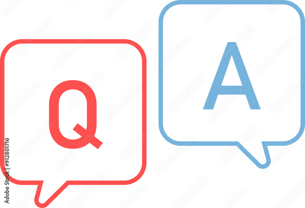 Q and A flat line style icon Q and A flat line style icon