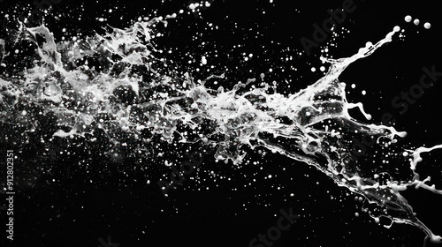 Water Splash on Black Background