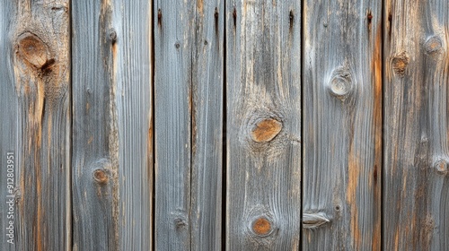 Close-up of a wooden fence with visible knots and grain, highlighting its rustic charm.