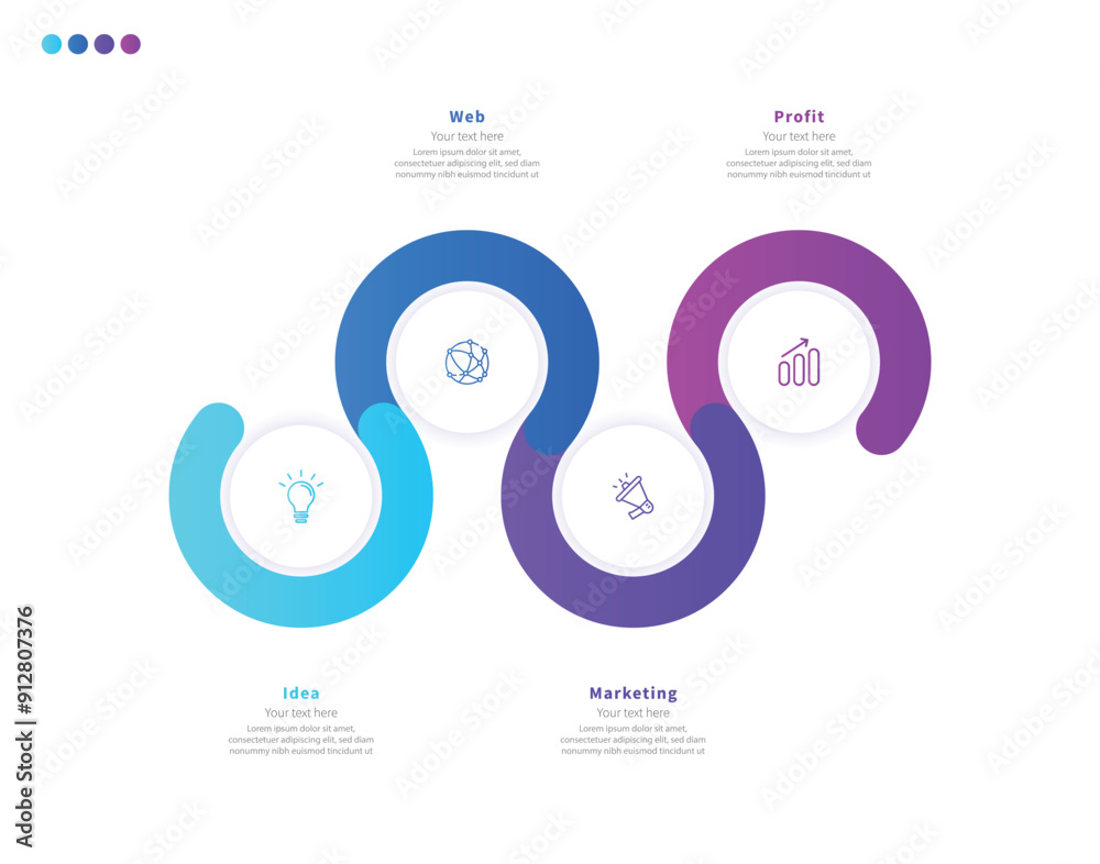Modern minimalist elegant clean circular steps editable infographic design template vector Modern minimalist elegant clean circular steps editable infographic design template vector
