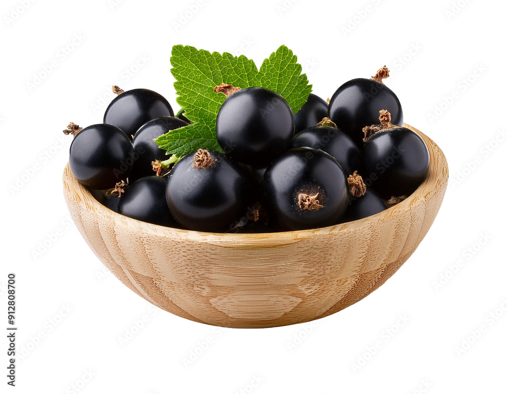 schwarze Johannisbeere isoliert auf weißen Hintergrund, Freisteller, Transparent