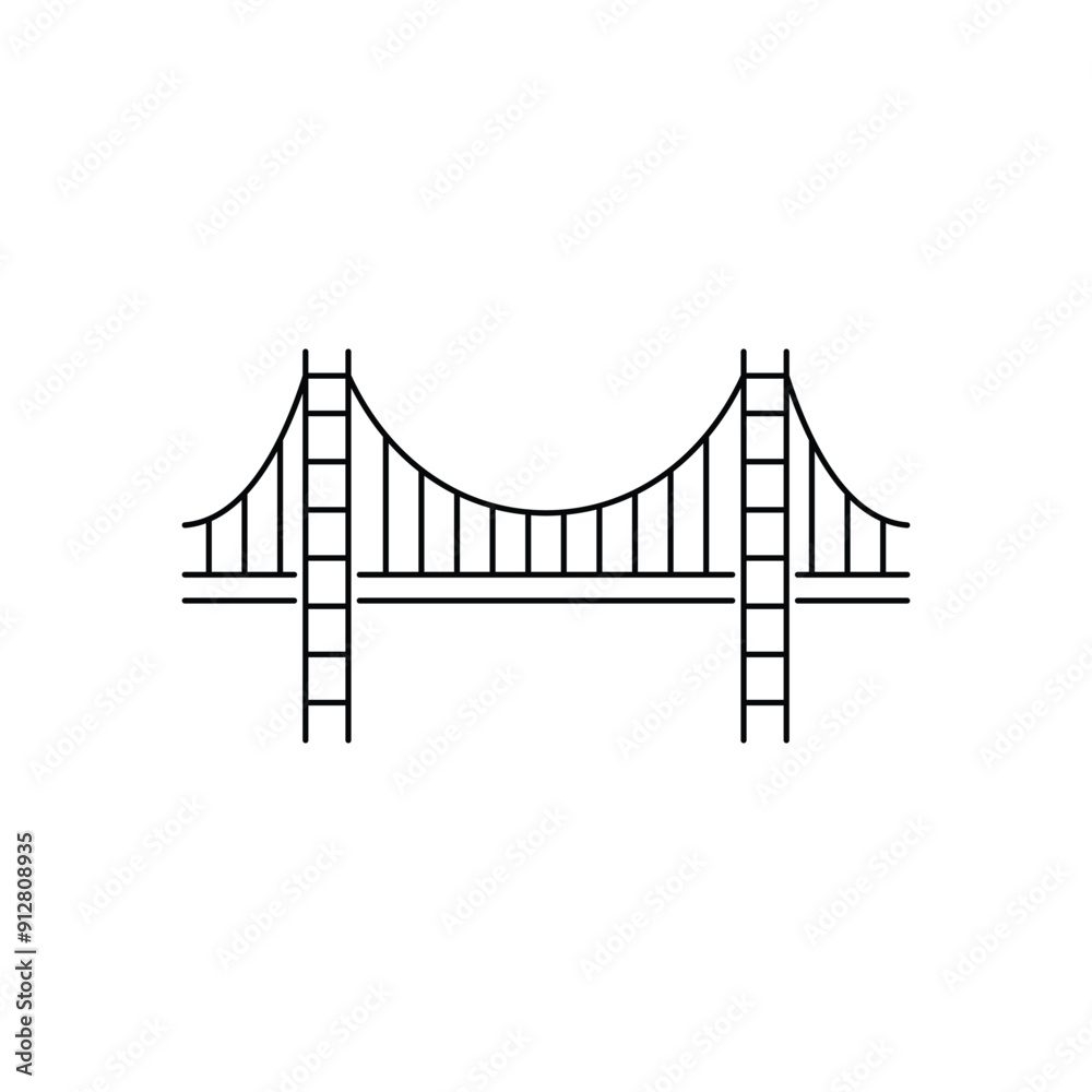 Fototapeta premium Golden Gate Bridge vector icon