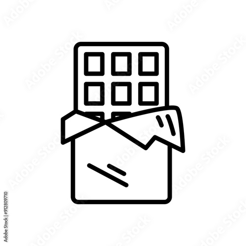 chocolate bar icon vector in line style