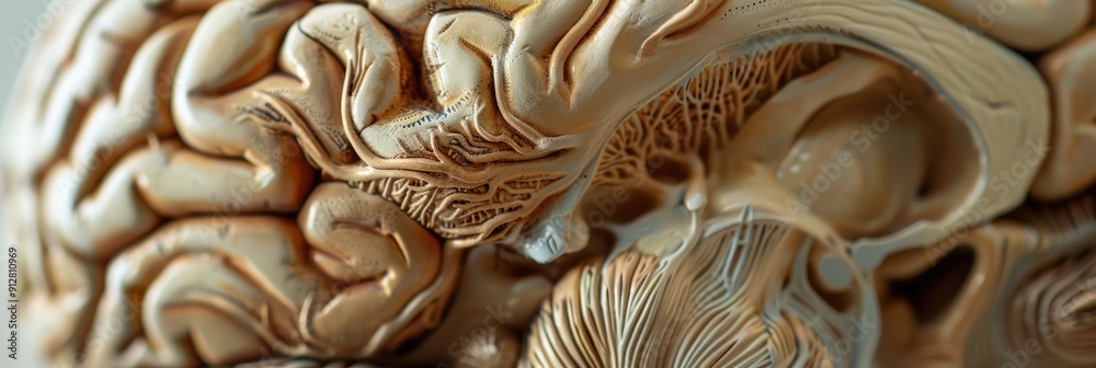 Close up of anatomical model of human brain Close up of anatomical model of human brain