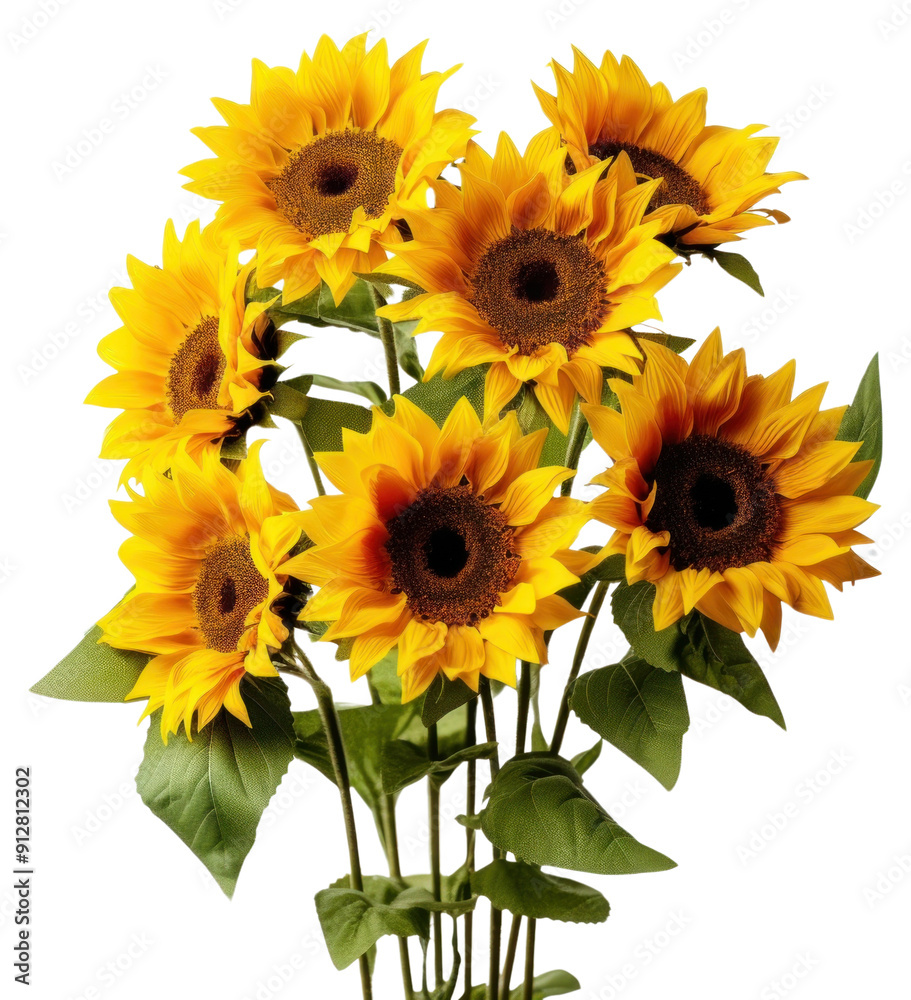 PNG Vibrant sunflowers in full bloom PNG Vibrant sunflowers in full bloom