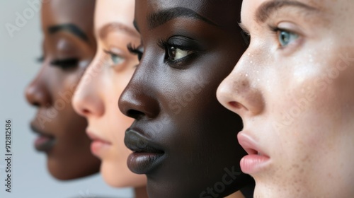 Close-up of different skin types, showing the beauty of human skin diversity