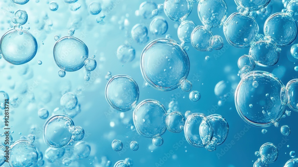 Blue water bubbles background Blue water bubbles background