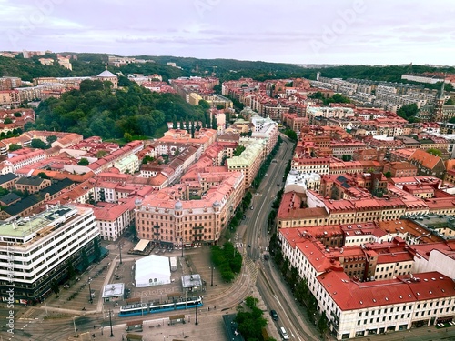The beautiful atmospheric landscape of Gothenburg (Göteborg), Sweden, from a bird's eye view 