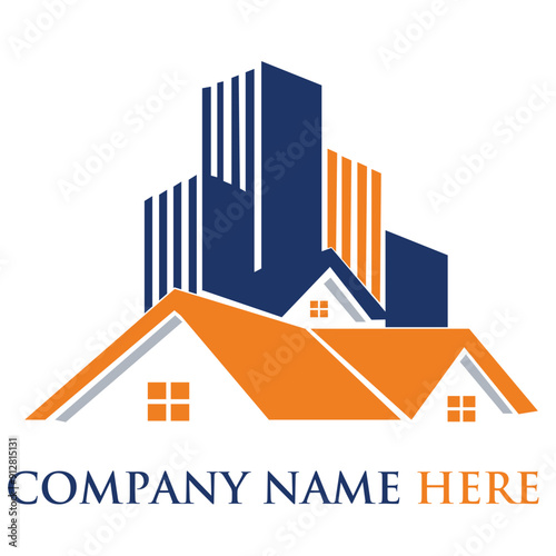 real estate constriction house home loan  logo