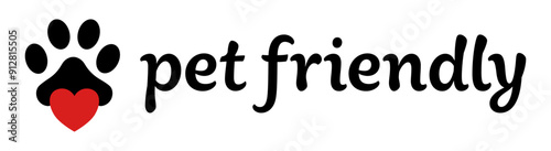 Pet friendly logo with icon and text.