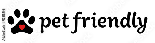 Pet friendly logo with icon and text.