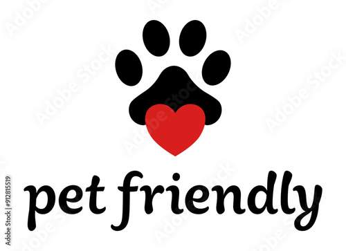 Pet friendly logo with icon and text.