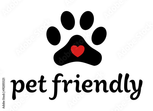 Pet friendly logo with icon and text.