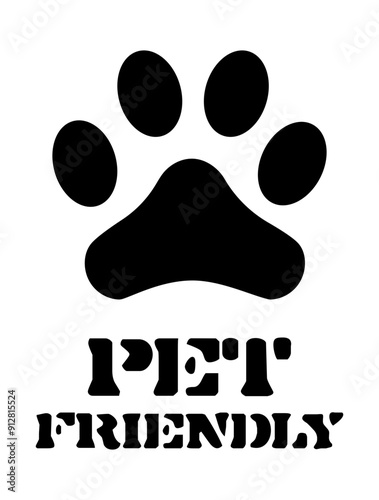 Pet friendly logo with icon and text.
