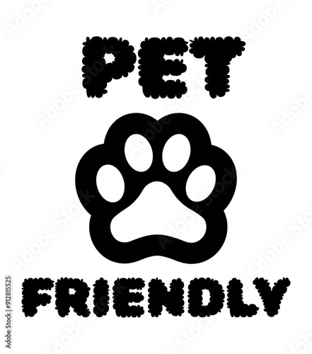 Pet friendly logo with icon and text.