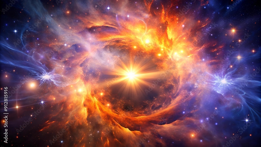 Cosmic Burst: A Symphony of Orange and Purple Generative AI Cosmic Burst: A Symphony of Orange and Purple Generative AI