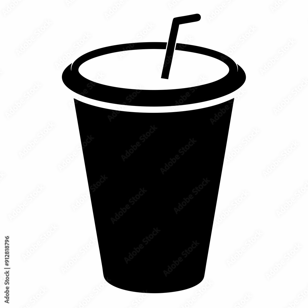 Paper cup of coffee isolated on white, coffee cup vector illustration, glass vector art, coffee cup silhouette, coffee glass vector icon, eps Paper cup of coffee isolated on white, coffee cup vector illustration, glass vector art, coffee cup silhouette, coffee glass vector icon, eps