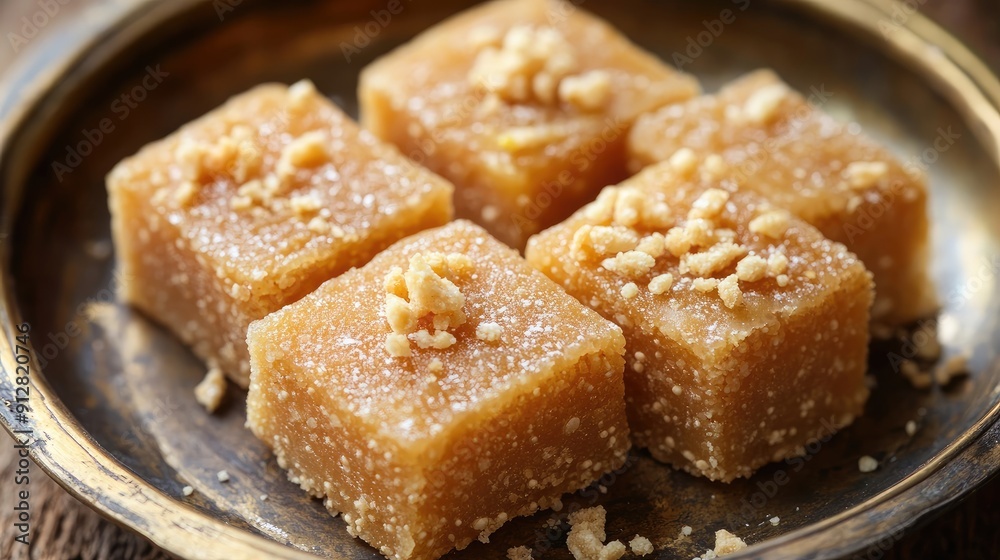 Traditional Dodha Barfi, an Indian sweet with a unique grainy texture. Perfect for festive and cultural food themes. Traditional Dodha Barfi, an Indian sweet with a unique grainy texture. Perfect for festive and cultural food themes.