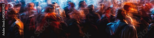 Blurred motion of audience at lively music concert Some noise from high ISO settings to compensate for low lighting conditions
