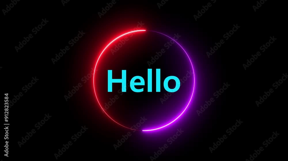Hello text icon animation on background. Hello text icon animation on background.