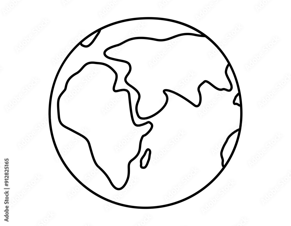 Hand drawn cute outline illustration of planet Earth. Flat line art vector Earth day, environment protection sticker doodle style. Ecology sticker, icon. Education or nature science. Isolated. Hand drawn cute outline illustration of planet Earth. Flat line art vector Earth day, environment protection sticker doodle style. Ecology sticker, icon. Education or nature science. Isolated.
