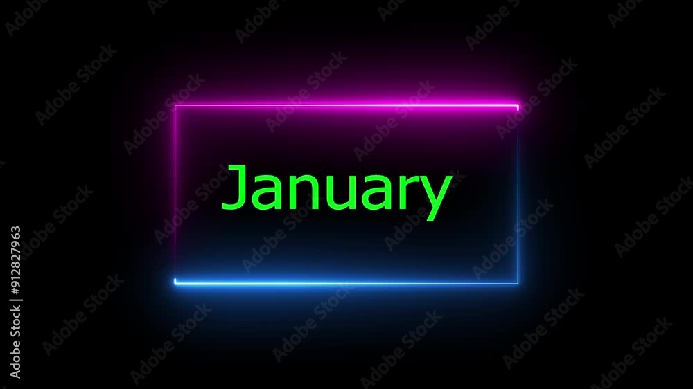 january text icon animation on background. january text icon animation on background.