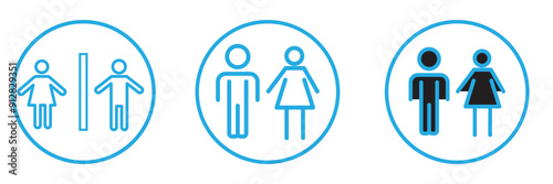 Toilet icon set vector. Girls and boys restrooms sign and symbol. bathroom sign. wc, lavatory