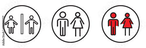 Toilet icon set vector. Girls and boys restrooms sign and symbol. bathroom sign. wc, lavatory