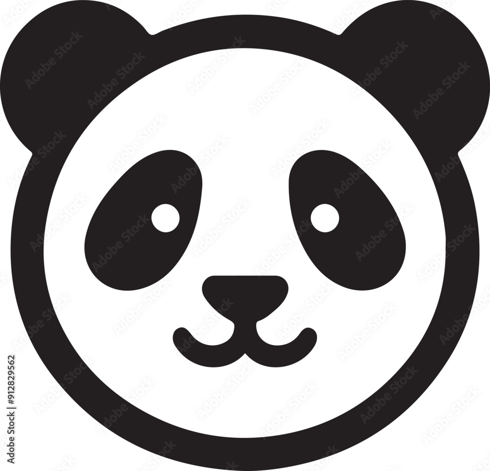 Fototapeta premium Minimal Panda silhouette vector illustration