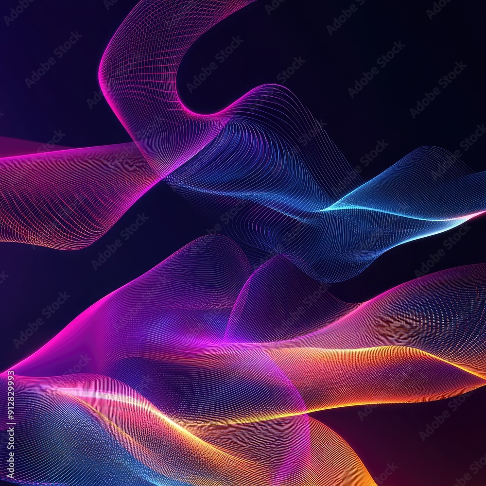 Abstract digital waves with neon colors, futuristic design Abstract digital waves with neon colors, futuristic design