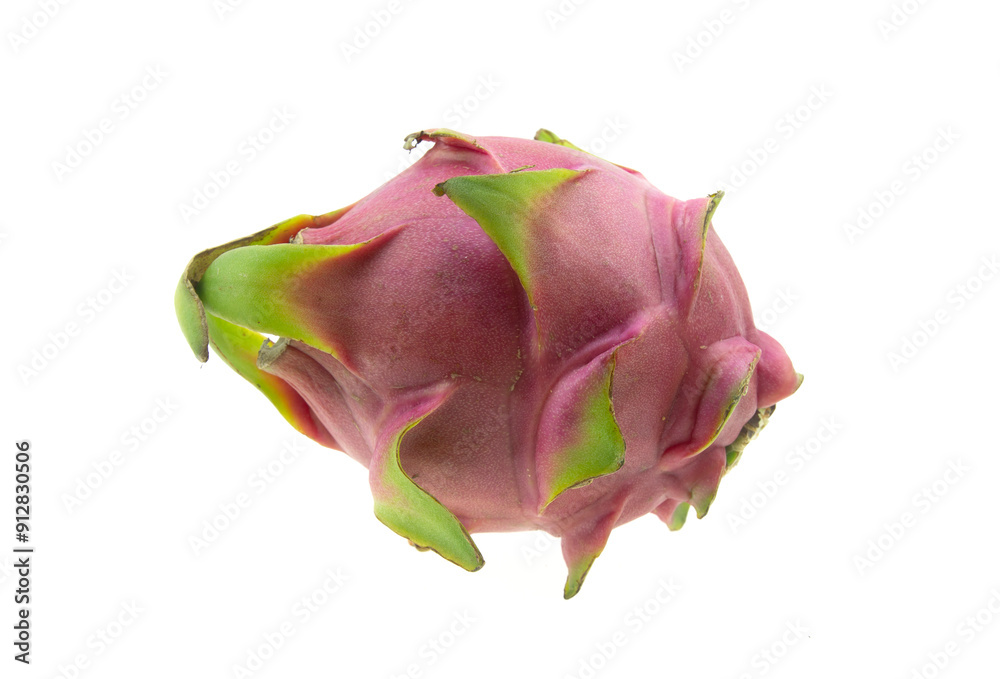 One whole dragon fruit isolated on white background One whole dragon fruit isolated on white background
