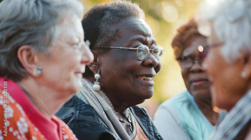 Group of retirees socializing at a community event. Group of retirees socializing at a community event.