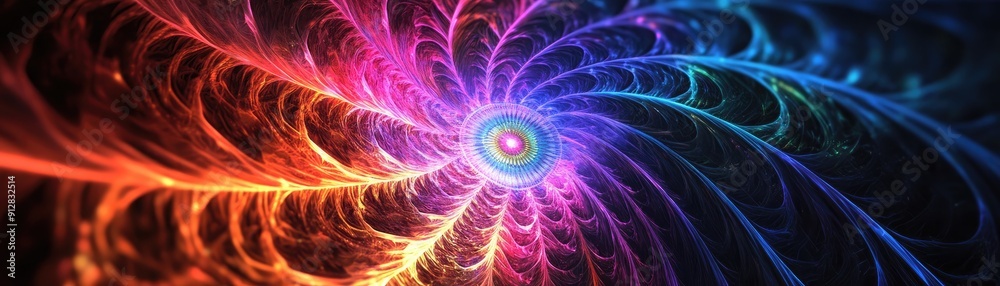 3D radial patterns with a glowing center, vibrant abstract 3D radial patterns with a glowing center, vibrant abstract