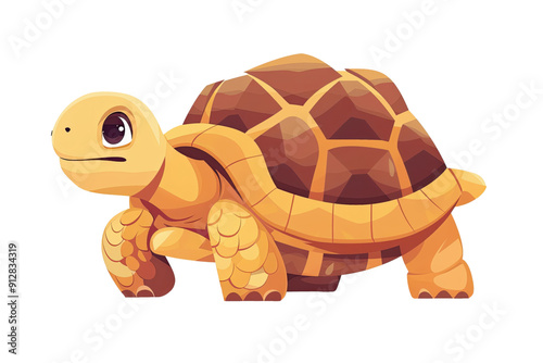 Cute cartoon turtle illustration, perfect for children's content, educational materials, and playful design projects.