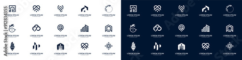 Abstract logo design collection. Geometrical abstract logo design template