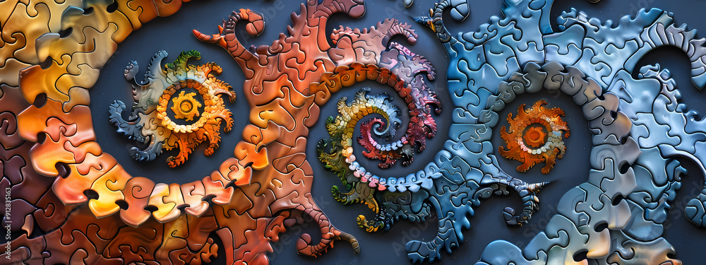 Intricate 3D Fractal Puzzle Art Intricate 3D Fractal Puzzle Art