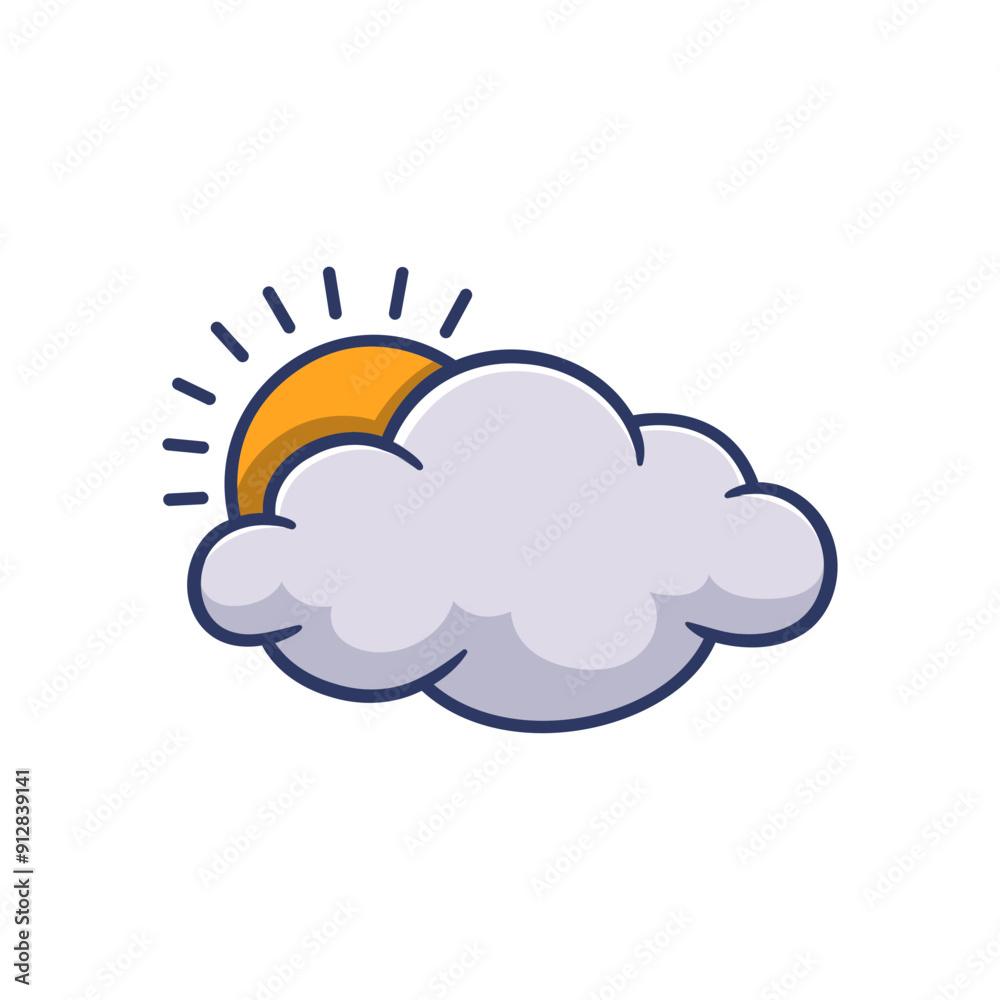 Cloudy minimalist vector illustration ,simple transparent graphic element .Isolated on white background Cloudy minimalist vector illustration ,simple transparent graphic element .Isolated on white background