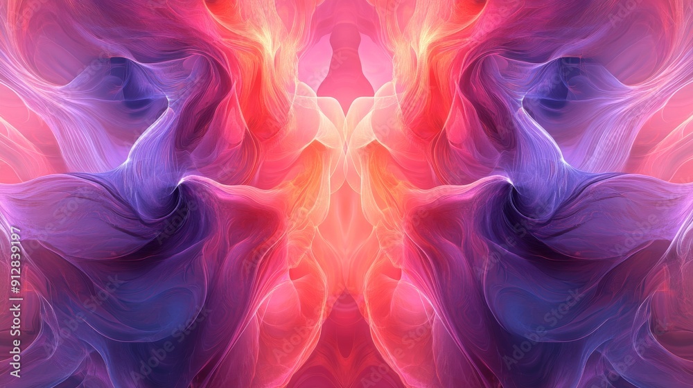 Colorful abstract flowing patterns with vibrant shades of pink, purple, and orange in a fluid design Colorful abstract flowing patterns with vibrant shades of pink, purple, and orange in a fluid design