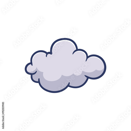 Cloud minimalist vector illustration ,simple transparent graphic element .Isolated on white background