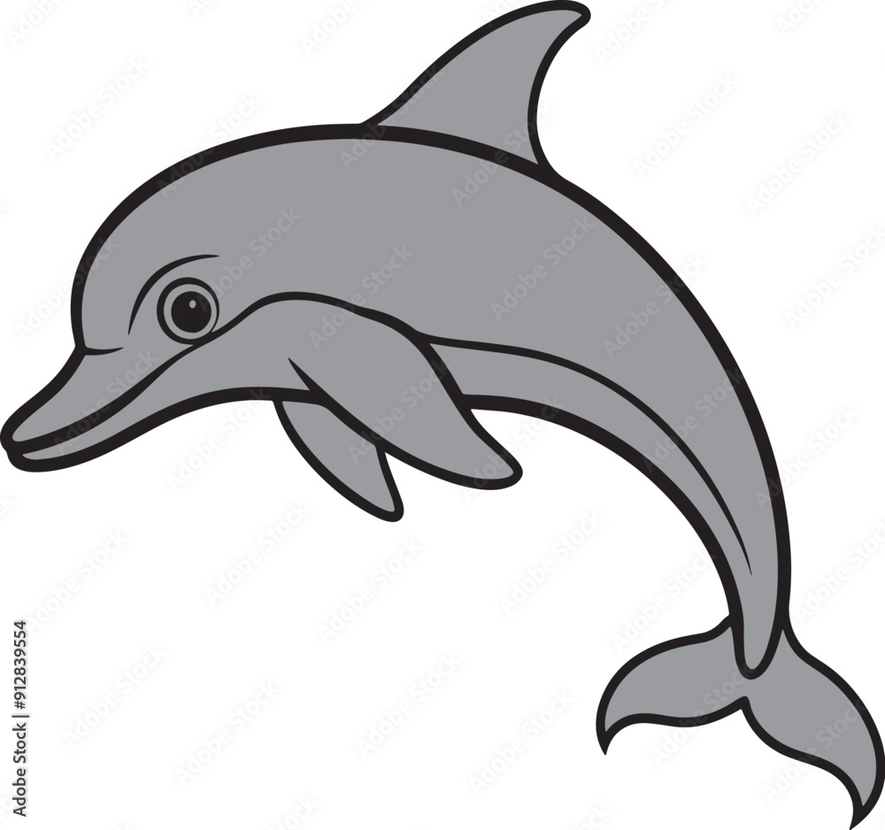 Fototapeta premium Dolphin vector art illustration on a white background