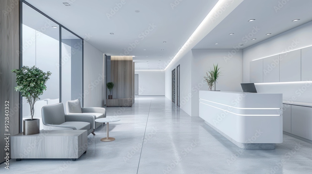 Fototapeta premium Dentist office with patient consultation area.