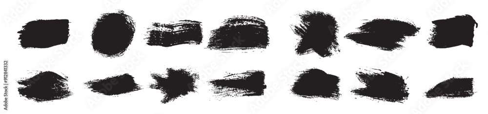 ink brush stroke black set grunge isolated texture white paintbrush collection ink brush stroke black set grunge isolated texture white paintbrush collection