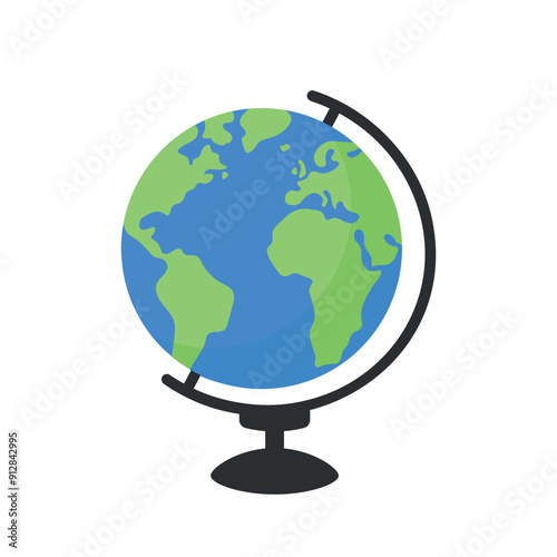 school globe icon, Planet Earth sign vector design element, globus map clipart