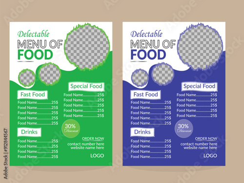 business creative restaurant food menu card design and template layout design