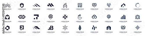 Set abstract corporate business identity logo design inspiration.
